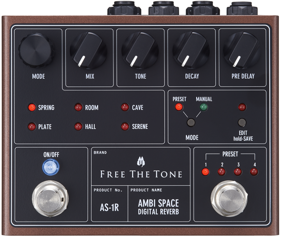 Free The Tone AS-1R Ambi Space Digital Reverb Pedal